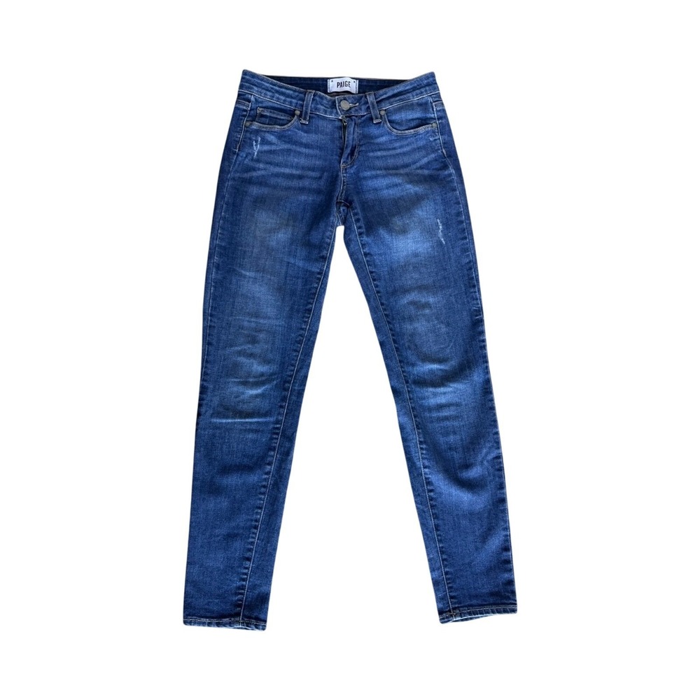 Paige Jeans Verdugo Ankle Size 24 Blue Lightly Distressed Stretch Excellent Cond